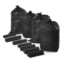 Extra Strong HDPE Recyclable Garbage Bags Custom Printed Black Color