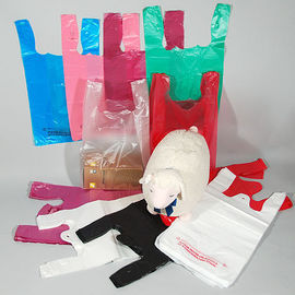 Plastic Grocery T Shirt Shopping Bags Plain White HDPE Material 12&quot; X 6&quot; X 21&quot;
