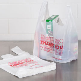 Retail White Plastic Thank You Bags , Custom T Shirt Bags For Grocery