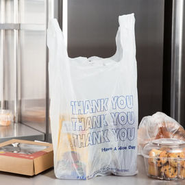Durable Thank You T Shirt Bags , Thank You Grocery Bag HDPE Material