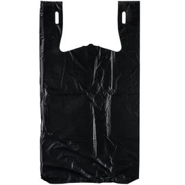 Black Embossed Heavy Duty T Shirt Bags 0.67 Mil Lightweight High Durability
