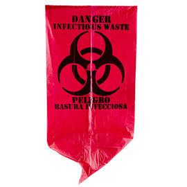 Red Infectious Waste Recyclable Garbage Bags 7 Gallon Gravure Printing