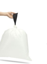 HDPE Material Recycled Drawstring Garbage Bags 10 - 25MIC White Color