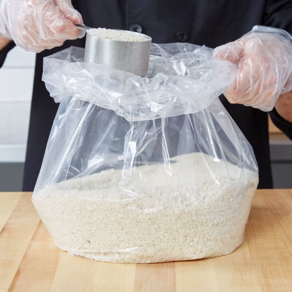 Small LDPE Material Commercial Food Bags Clear Film 10" X 8" X 24" Size