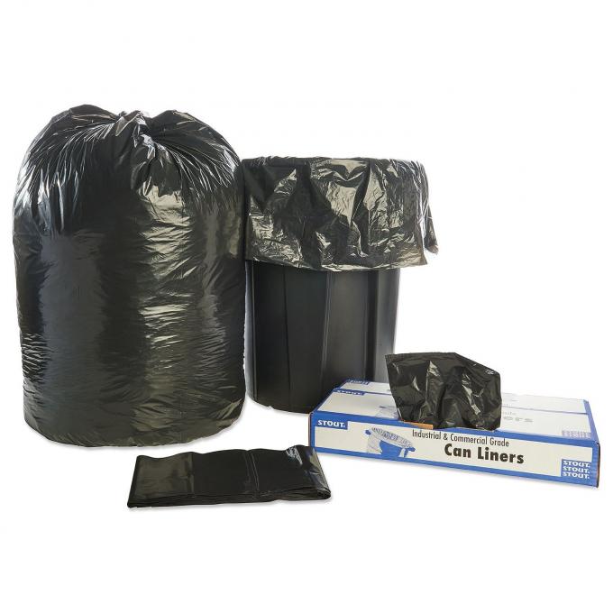 Plastic 240L Recyclable Garbage Bags Star Sealed Black Colour LDPE Material