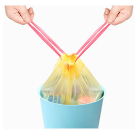 Transparent Drawstring Garbage Bags Flat Type Compostable Cornstarch Material