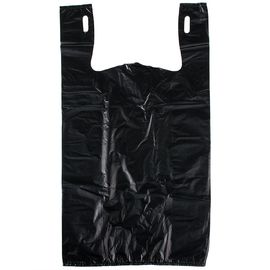 Plastic Grocery T Shirt  Bag Plain Black 12 X 6 X 21 (1000ct, Black)  , HDPE Material