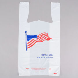 American Flag Pattern T Shirt Shopping Bags Heavy Duty HDPE Material