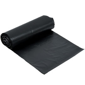 Black HDPE Plastic Garbage Bags 110L 10 Micron Gravure Printing 30&quot; X 37&quot;