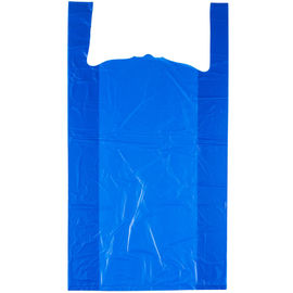Heavy Duty Plastic T Shirt Shopping Bags Blue Color Flat Type Customized Size