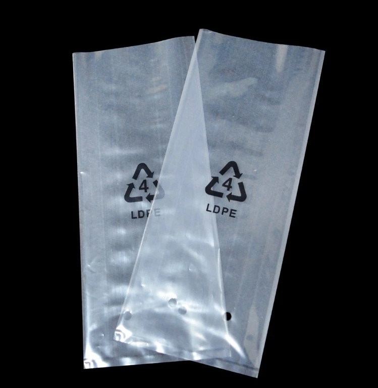 Recycling LDPE Clear Flat Heat Seal Bags Transparent Poly Food Bags