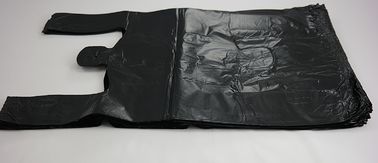 Plastic Grocery T Shirt  Bag Plain Black 12 X 6 X 21 (1000ct, Black)  , HDPE Material