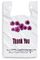 Purple Flower Thank You Plastic Shopping Bags - 500 pcs/case, white colour,LDPE material