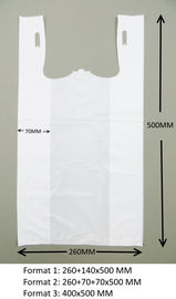 T Shirt Shopping Bags 13 mic . 1000/case ,WHITR Colour With Printing , HDPE material