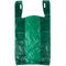 Green Color Grocery Shopping Bags , Plastic Tee Shirt Bags Environmental Friendly
