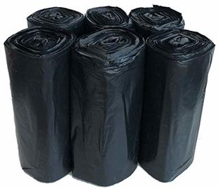 High Density Large Black Plastic Rubbish Bags Roll Packed Customized Size