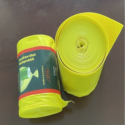 HDPE Bottom Seal Vest Plastic Garbage Bags Yellow Clear Blue 70*110 Cm 50mic