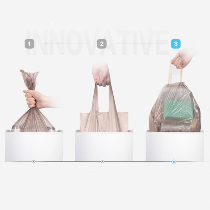 Drawstring 13 Gallon Garbage Bags , Biodegradable Trash Bags HDPE Material
